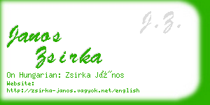 janos zsirka business card
